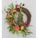 The Holiday Aisle® 24" Foam Wreath in Green/Pink/Yellow | 24 H x 24 W x 5 D in | Wayfair 22B54AE3BFDF4B2897725DA2D34DA29D