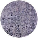 Indigo 96 x 96 x 0.35 in Indoor Area Rug - Williston Forge Hukill Oriental Purple Area Rug Polyester/Wool | 96 H x 96 W x 0.35 D in | Wayfair