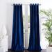 Etta Avenue™ Ida Cotton Blend Solid Room Darkening Grommet Single Curtain Panel Velvet in Green/Blue/Navy | 96 H in | Wayfair