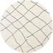 Black/White 60 x 60 x 0.35 in Indoor Area Rug - Millwood Pines Brenneman Oriental White/Black Area Rug Polyester/Wool | Wayfair