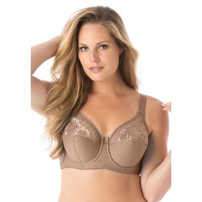 Plus Size Women's Elila® Embroidered Microfiber Underwire Bra 2401 by Elila in Mocha (Size 44 H)