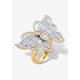 Women's Yellow Gold-Plated Marquise Cut Butterfly Ring by PalmBeach Jewelry in Cubic Zirconia (Size 7)