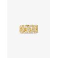 Michael Kors Precious Metal-Plated Sterling Silver Pavé Curb Link Ring Gold 7