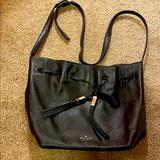 Kate Spade Bags | Kate Spade Drawstring Soft Leather Black Bag | Color: Black/Gold | Size: Os