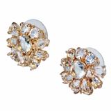 J. Crew Jewelry | New J Crew Crystal Gold Flower Cluster Earrings | Color: Gold | Size: Os