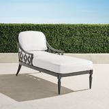 Avery Chaise Lounge with Cushions in Slate Finish - Paloma Medallion Cobalt - Frontgate