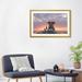 East Urban Home Elephant & Dog Watch the Sunrise on the Seashore by Mike Kiev - Painting Print Paper/ in Red/Yellow | 24 H x 32 W x 1 D in | Wayfair