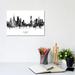 East Urban Home Chicago Illinois Skyline Black & White by Michael Tompsett - Graphic Art Print Canvas in Black/Gray | 8 H x 12 W x 0.75 D in | Wayfair