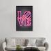 East Urban Home Love by Octavian Mielu - Textual Art Print Canvas/Metal in Gray/Pink | 48 H x 32 W x 1.5 D in | Wayfair