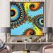 East Urban Home Fractal Portal Magic IV - Graphic Art Print on Canvas Canvas, Wood in Blue/Yellow | 16 H x 16 W x 1 D in | Wayfair