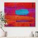 East Urban Home Oil On Canvas Textured Composition X - Unframed Painting Print on Wood Metal in Blue/Brown/Orange | 24 H x 32 W x 1 D in | Wayfair
