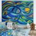 East Urban Home Blue Eyed Universe - Unframed Painting Print on Wood Metal in Blue/Brown | 30 H x 40 W x 1.5 D in | Wayfair