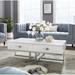 Nicole Miller Plumeria Coffee Table For Living Room Office Wood/Metal in Gray | 15.5 H x 47.2 W x 23.5 D in | Wayfair NCT197-09LG-WR