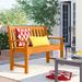 Freeport Park® Fortner 72 Traditional 48" Garden Outdoor Bench Plastic in Orange/Yellow | 35.25 H x 48.5 W x 24 D in | Wayfair