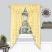 Rosalind Wheeler Gingham Cotton Blend Swag 72" Kitchen Curtain Polyester in Yellow | 63 H x 72 W x 2 D in | Wayfair
