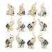 Bungalow Rose 12 Piece Glorieta Cute Elephant Toy in Different Poses Mini Figurine Set Resin in Brown/Gray | 4 H x 3 W x 2 D in | Wayfair