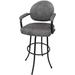 17 Stories Dordogne Swivel Counter, Bar & Extra Tall Stool Wood/Upholstered/Metal in Black/Brown/Gray | 48 H x 20 W x 21 D in | Wayfair