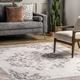 Gray 60 x 0.08 in Area Rug - Bungalow Rose Machine Washable Grano Oriental Light Area Rug Polyester | 60 W x 0.08 D in | Wayfair