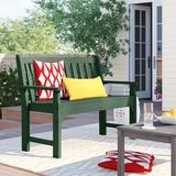 Freeport Park® Fortner 72 Traditional 48" Garden Outdoor Bench Plastic in Green | 35.25 H x 48.5 W x 24 D in | Wayfair