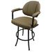 17 Stories Doradus Swivel Bar, Counter & Extra Tall Stool Upholstered/Metal in Black/Brown | 44 H x 20 W x 21 D in | Wayfair