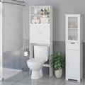 Latitude Run® Aidie 24.8" W x 76.8" H x 7.87" D Over-the-Toilet Storage Manufactured Wood in White | 76.8 H x 24.8 W x 7.87 D in | Wayfair