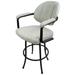 17 Stories Doradus Swivel Bar, Counter & Extra Tall Stool Upholstered/Metal in White/Black | 44 H x 20 W x 21 D in | Wayfair