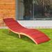 Latitude Run® Folding Outdoor Recliner Patio Chair w/ Cushions Wood in Brown/Indigo/Orange | 20.5 H x 21.5 W x 75 D in | Wayfair
