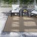 Brown 24 x 0.39 in Indoor/Outdoor Area Rug - Steelside™ Vada Geometric Charcoal/Indoor/Outdoor Area Rug Polyester/Polypropylene | Wayfair