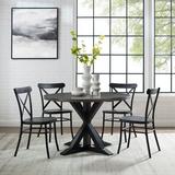 Gracie Oaks Dunblane 5 - Piece Dining Set Wood/Metal in Brown/Gray | 30 H in | Wayfair CFF548A5F23F40D8B13F6A4D847F11B3