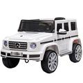 HOMCOM Mercedes Benz G500 Licensed 12V Kids Electric Ride On Car Toy with Parental Remote Control Battery-powered 2 Motors Music Lights MP3 for 3-8 Years Old White