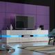 Panana TV Unit Cabinet Flow, Modern RGB LED 177CM Stand TV Unit with 2 Doors media television stands entertainment Unit (White)