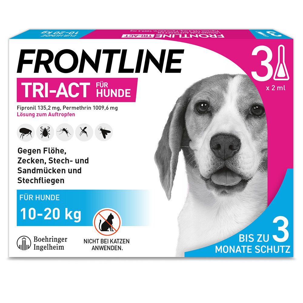Frontline Tri-Act Lsg.z.Auftropfen f.Hunde 10-20kg 3 St Einzeldosispipetten Image