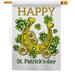 Breeze Decor Lucky Shamrocks 2-Sided Polyester 40 x 28 in. House Flag in Gray/Green | 40 H x 28 W in | Wayfair BD-SA-H-102062-IP-BO-D-US21-BD