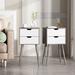 George Oliver Pettry 2 - Drawer Nightstand in Gray/White Wood in Brown/Gray/Green | 28.1 H x 15.7 W x 11.9 D in | Wayfair