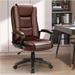 Inbox Zero Home Office Chair, 400LBS Big & Tall Heavy Duty Design, Ergonomic High Back Lumbar Back Support Upholstered, in Brown | Wayfair