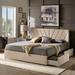 Mercury Row® Cletus Low Profile Storage Platform Bed Upholstered/Metal/Linen | 45.75 H x 80.3 W x 85.5 D in | Wayfair