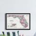 Trinx Vintage Map of the State of Florida - Picture Frame Graphic Art Print on Paper in White | 24 H x 36 W x 1.5 D in | Wayfair