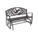 Loon Peak® Angileh Bucks Outdoor Glider Bench in Black/Brown | 32.5 H x 50 W x 25 D in | Wayfair 3AC68CF927FF4AE58F1A2301C5C8D411