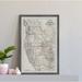Trinx Map of California & Other States - Picture Frame Graphic Art Print on Paper in Black/Gray/Pink | 18 H x 12 W x 1.5 D in | Wayfair