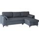 Happy Garden - Canapé d'angle convertible logan 3 places gris chiné - grey