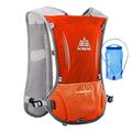 Win.Deeper 5L Lightweight Running Backpack Outdoor Sports Trail Racing Marathon Hiking Fitness Bag Hydration Vest Pack for Men Women with 1.5L Bag or 500ml Kettle (Orange with 1.5L water bladder)