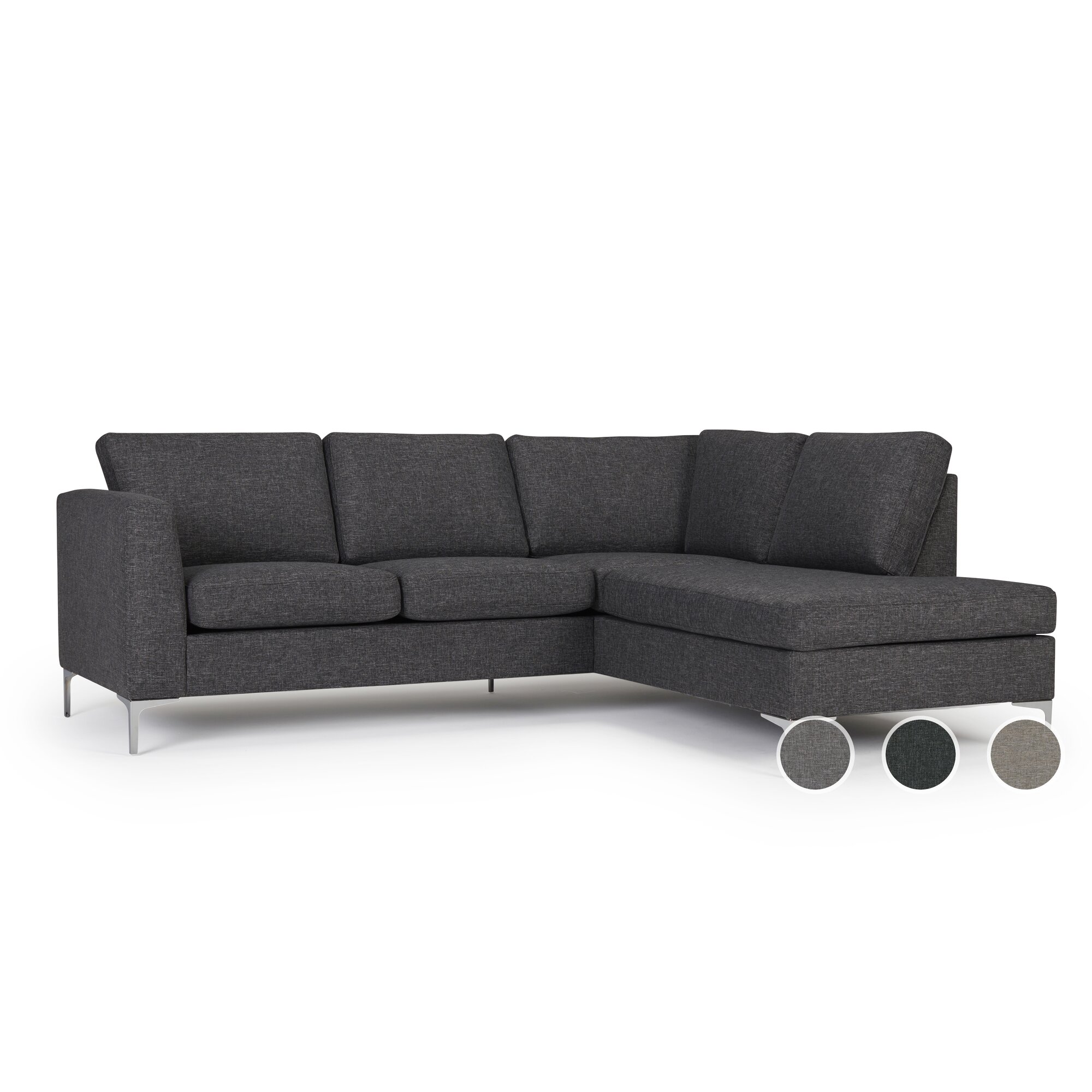 Kragelund »Shea« Ecksofa 2-Sitzer / Kombination 64 / Stoff 248 Anthrazit