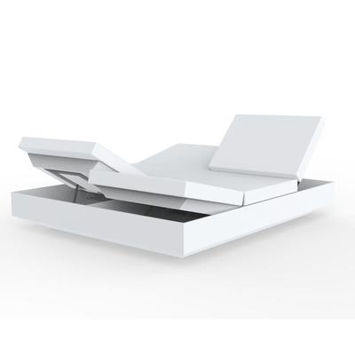 Vondom »VELA« Outdoor Daybed eckig mit 4 verstellbaren Rückenlehnen Lackiert Hochglanz / White mit Bezug Silvertex White 4004 Image