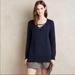 Anthropologie Sweaters | Anthropologie Navy Lace-Up Sweater | Color: Blue | Size: Xs