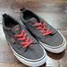 Vans Shoes | Guc Vans Slip-On Black Shoes Size 4.5 | Color: Black/Red | Size: 4.5bb