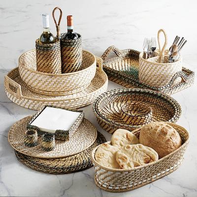 Rattan Nito Serving Collection - Blue, Blue Chip &...