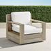St. Kitts Swivel Lounge Chair in Weathered Teak with Cushions - Rain Resort Stripe Indigo, Standard - Frontgate