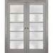 Closet Door - SARTODOORS Quadro Frosted Glass Sliding Closet Doors Wood in Brown | 80 H x 60 W x 1.6 D in | Wayfair QUADRO4002DP-SSS-60