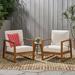 Wade Logan® Arilynn Outdoor Patio Chair w/ Cushions Wood in Pink/White | 32.5 H x 26.5 W x 33.5 D in | Wayfair E21B745165FF4BA4B336BA0CF9FB25AD