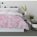 Everly Quinn Pink Microfiber Duvet Cover Set Microfiber in Pink/Yellow | King Duvet Cover + 2 Pillow Cases | Wayfair